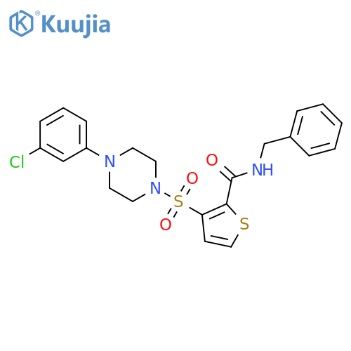 N-benzyl-3-{[4-(3-chlorophenyl)piperazin-1-yl]sulfonyl}thiophene-2-carboxamide structure
