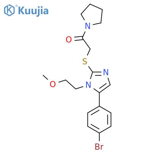 2-{[5-(4-bromophenyl)-1-(2-methoxyethyl)-1H-imidazol-2-yl]sulfanyl}-1-(pyrrolidin-1-yl)ethan-1-one structure
