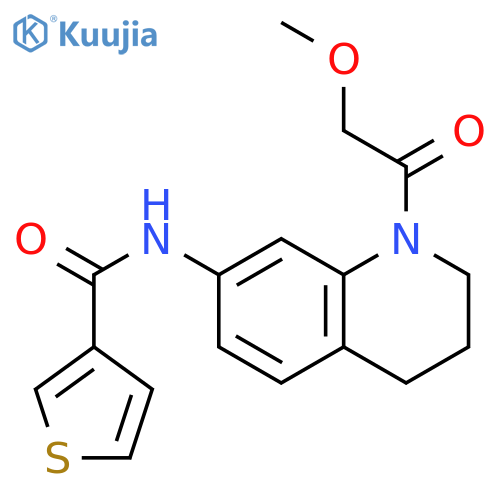N-1-(2-methoxyacetyl)-1,2,3,4-tetrahydroquinolin-7-ylthiophene-3-carboxamide structure