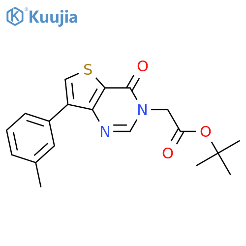 tert-butyl 2-[7-(3-methylphenyl)-4-oxo-3H,4H-thieno[3,2-d]pyrimidin-3-yl]acetate structure