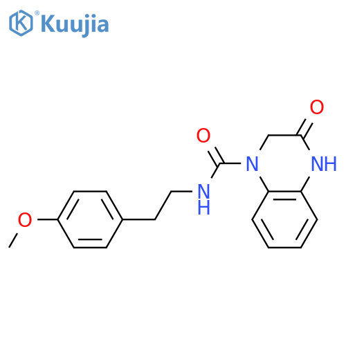 N-2-(4-methoxyphenyl)ethyl-3-oxo-1,2,3,4-tetrahydroquinoxaline-1-carboxamide structure