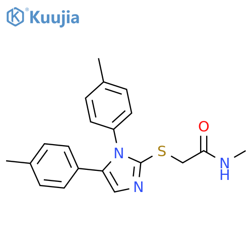 2-{[1,5-bis(4-methylphenyl)-1H-imidazol-2-yl]sulfanyl}-N-methylacetamide structure