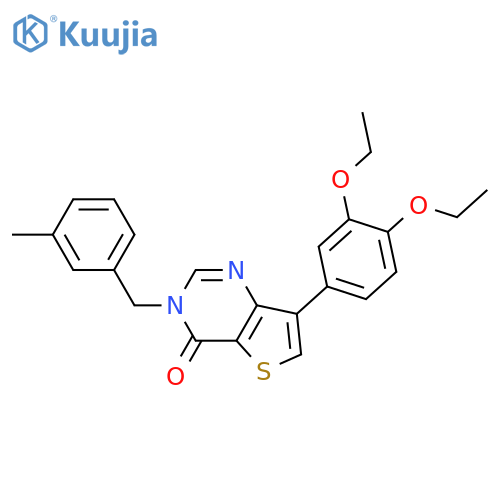 7-(3,4-diethoxyphenyl)-3-[(3-methylphenyl)methyl]-3H,4H-thieno[3,2-d]pyrimidin-4-one structure