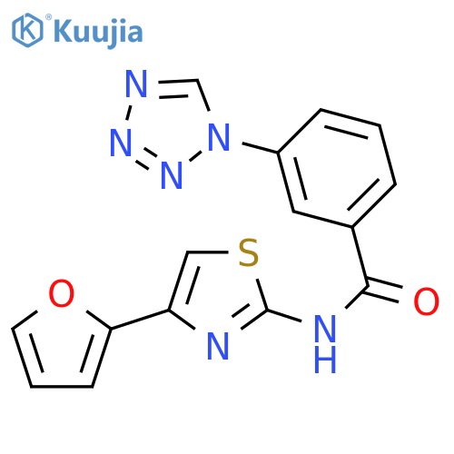 N-4-(furan-2-yl)-1,3-thiazol-2-yl-3-(1H-1,2,3,4-tetrazol-1-yl)benzamide structure