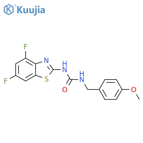 3-(4,6-difluoro-1,3-benzothiazol-2-yl)-1-(4-methoxyphenyl)methylurea structure