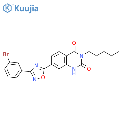 7-[3-(3-bromophenyl)-1,2,4-oxadiazol-5-yl]-3-pentyl-1,2,3,4-tetrahydroquinazoline-2,4-dione structure