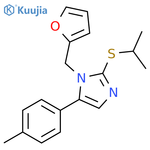 1-[(furan-2-yl)methyl]-5-(4-methylphenyl)-2-(propan-2-ylsulfanyl)-1H-imidazole structure
