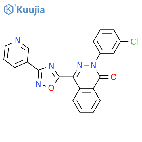 2-(3-chlorophenyl)-4-[3-(pyridin-3-yl)-1,2,4-oxadiazol-5-yl]-1,2-dihydrophthalazin-1-one structure