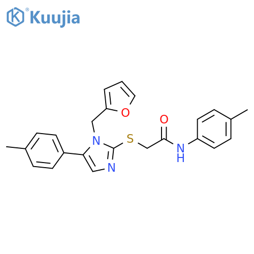 2-({1-[(furan-2-yl)methyl]-5-(4-methylphenyl)-1H-imidazol-2-yl}sulfanyl)-N-(4-methylphenyl)acetamide structure