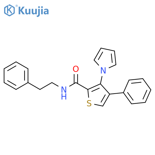 4-phenyl-N-(2-phenylethyl)-3-(1H-pyrrol-1-yl)thiophene-2-carboxamide structure