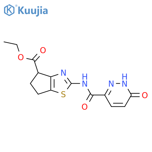 ethyl 2-(6-oxo-1,6-dihydropyridazine-3-amido)-4H,5H,6H-cyclopentad1,3thiazole-4-carboxylate structure