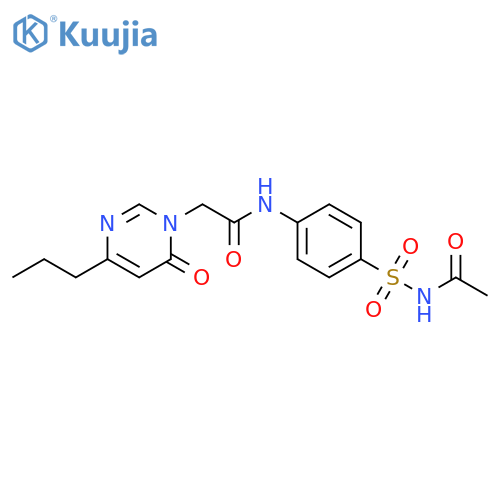 N-{4-[2-(6-oxo-4-propyl-1,6-dihydropyrimidin-1-yl)acetamido]benzenesulfonyl}acetamide structure