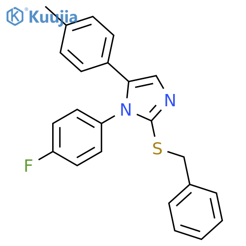 2-(benzylsulfanyl)-1-(4-fluorophenyl)-5-(4-methylphenyl)-1H-imidazole structure