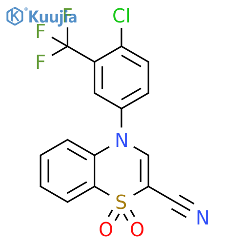 4-[4-chloro-3-(trifluoromethyl)phenyl]-1,1-dioxo-4H-1lambda6,4-benzothiazine-2-carbonitrile structure