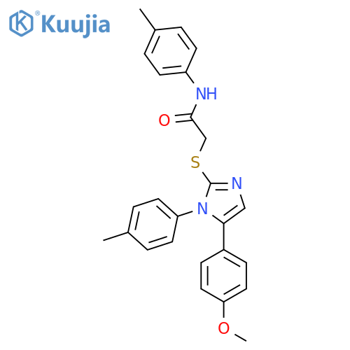2-{[5-(4-methoxyphenyl)-1-(4-methylphenyl)-1H-imidazol-2-yl]sulfanyl}-N-(4-methylphenyl)acetamide structure
