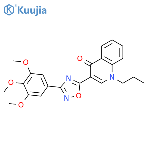 1-propyl-3-[3-(3,4,5-trimethoxyphenyl)-1,2,4-oxadiazol-5-yl]-1,4-dihydroquinolin-4-one structure
