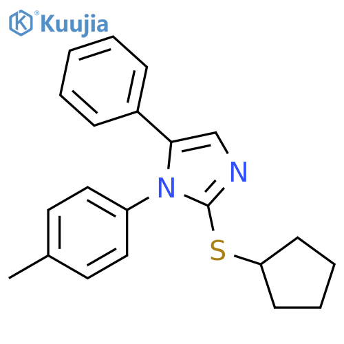 2-(cyclopentylsulfanyl)-1-(4-methylphenyl)-5-phenyl-1H-imidazole structure