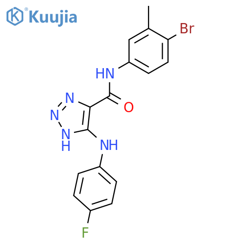 N-(4-bromo-3-methylphenyl)-5-[(4-fluorophenyl)amino]-1H-1,2,3-triazole-4-carboxamide structure