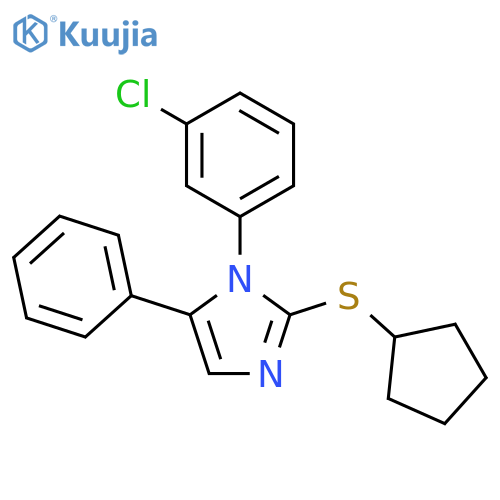 1-(3-chlorophenyl)-2-(cyclopentylsulfanyl)-5-phenyl-1H-imidazole structure