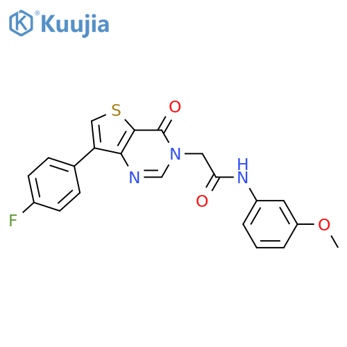 2-[7-(4-fluorophenyl)-4-oxo-3H,4H-thieno[3,2-d]pyrimidin-3-yl]-N-(3-methoxyphenyl)acetamide structure