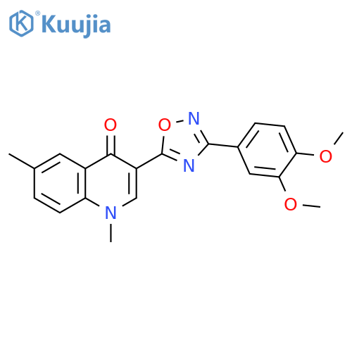 3-[3-(3,4-dimethoxyphenyl)-1,2,4-oxadiazol-5-yl]-1,6-dimethyl-1,4-dihydroquinolin-4-one structure