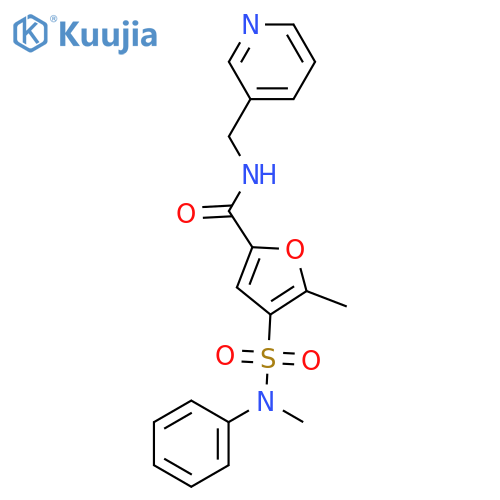 5-methyl-4-methyl(phenyl)sulfamoyl-N-(pyridin-3-yl)methylfuran-2-carboxamide structure