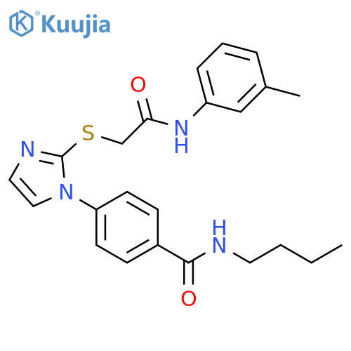 N-butyl-4-[2-({[(3-methylphenyl)carbamoyl]methyl}sulfanyl)-1H-imidazol-1-yl]benzamide structure