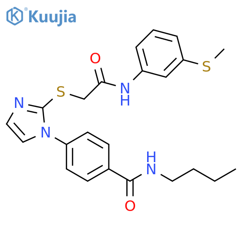 N-Butyl-4-[2-[[2-[[3-(methylthio)phenyl]amino]-2-oxoethyl]thio]-1H-imidazol-1-yl]benzamide structure