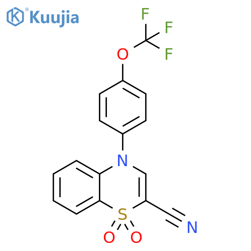 1,1-dioxo-4-[4-(trifluoromethoxy)phenyl]-4H-1lambda6,4-benzothiazine-2-carbonitrile structure