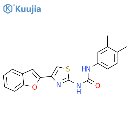 3-4-(1-benzofuran-2-yl)-1,3-thiazol-2-yl-1-(3,4-dimethylphenyl)urea structure