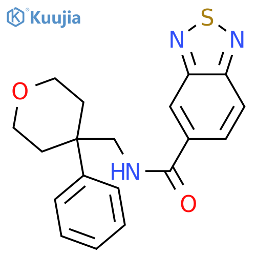 N-(4-phenyloxan-4-yl)methyl-2,1,3-benzothiadiazole-5-carboxamide structure