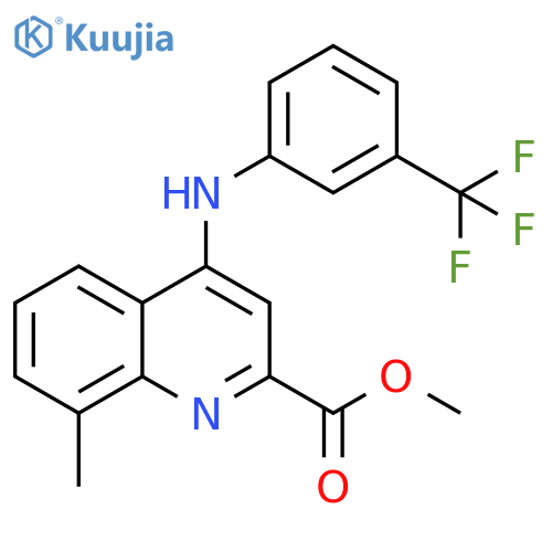 methyl 8-methyl-4-{[3-(trifluoromethyl)phenyl]amino}quinoline-2-carboxylate structure