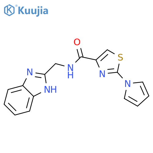 N-[(1H-1,3-benzodiazol-2-yl)methyl]-2-(1H-pyrrol-1-yl)-1,3-thiazole-4-carboxamide structure