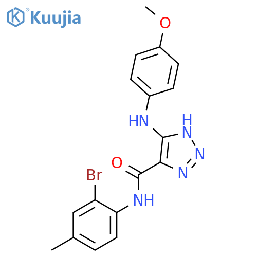 N-(2-bromo-4-methylphenyl)-5-[(4-methoxyphenyl)amino]-1H-1,2,3-triazole-4-carboxamide structure