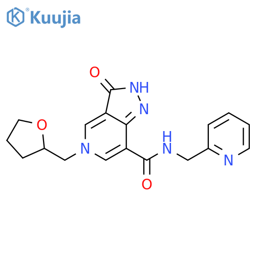 3-oxo-5-(oxolan-2-yl)methyl-N-(pyridin-2-yl)methyl-2H,3H,5H-pyrazolo4,3-cpyridine-7-carboxamide structure