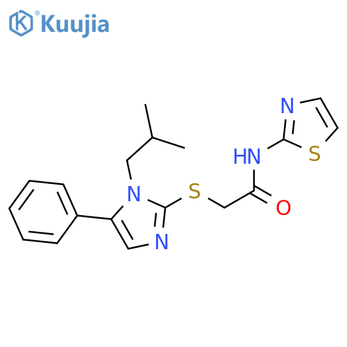 2-{[1-(2-methylpropyl)-5-phenyl-1H-imidazol-2-yl]sulfanyl}-N-(1,3-thiazol-2-yl)acetamide structure