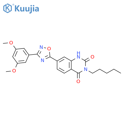 7-[3-(3,5-dimethoxyphenyl)-1,2,4-oxadiazol-5-yl]-3-pentyl-1,2,3,4-tetrahydroquinazoline-2,4-dione structure