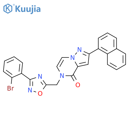 5-{[3-(2-bromophenyl)-1,2,4-oxadiazol-5-yl]methyl}-2-(naphthalen-1-yl)-4H,5H-pyrazolo[1,5-a]pyrazin-4-one structure