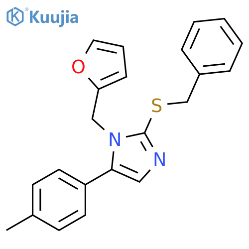2-(benzylsulfanyl)-1-[(furan-2-yl)methyl]-5-(4-methylphenyl)-1H-imidazole structure