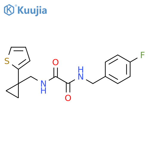 N'-(4-fluorophenyl)methyl-N-{1-(thiophen-2-yl)cyclopropylmethyl}ethanediamide structure