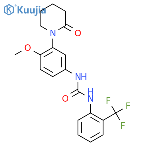 3-4-methoxy-3-(2-oxopiperidin-1-yl)phenyl-1-2-(trifluoromethyl)phenylurea structure