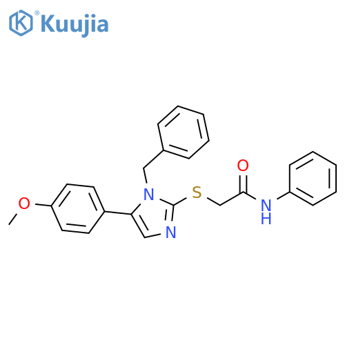 2-{[1-benzyl-5-(4-methoxyphenyl)-1H-imidazol-2-yl]sulfanyl}-N-phenylacetamide structure