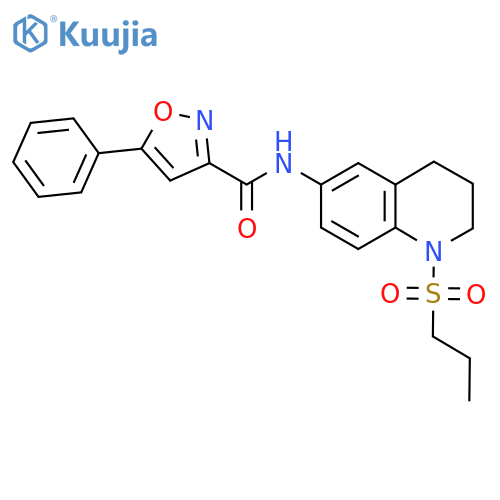 5-phenyl-N-1-(propane-1-sulfonyl)-1,2,3,4-tetrahydroquinolin-6-yl-1,2-oxazole-3-carboxamide structure