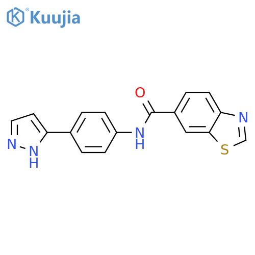 N-4-(1H-pyrazol-3-yl)phenyl-1,3-benzothiazole-6-carboxamide structure