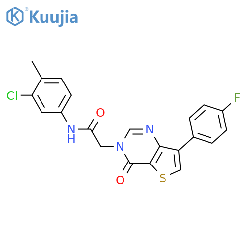 N-(3-chloro-4-methylphenyl)-2-[7-(4-fluorophenyl)-4-oxo-3H,4H-thieno[3,2-d]pyrimidin-3-yl]acetamide structure