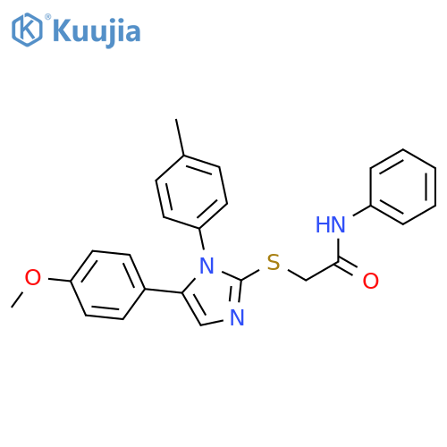 2-{[5-(4-methoxyphenyl)-1-(4-methylphenyl)-1H-imidazol-2-yl]sulfanyl}-N-phenylacetamide structure
