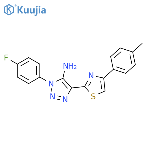 1-(4-fluorophenyl)-4-[4-(4-methylphenyl)-1,3-thiazol-2-yl]-1H-1,2,3-triazol-5-amine structure