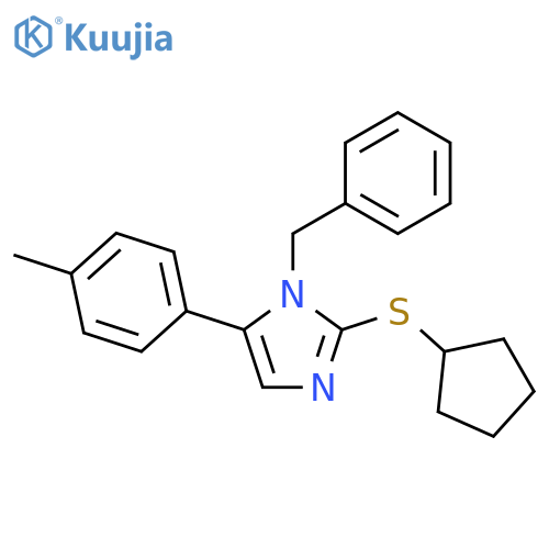 1-benzyl-2-(cyclopentylsulfanyl)-5-(4-methylphenyl)-1H-imidazole structure