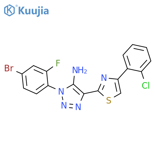 1-(4-bromo-2-fluorophenyl)-4-[4-(2-chlorophenyl)-1,3-thiazol-2-yl]-1H-1,2,3-triazol-5-amine structure