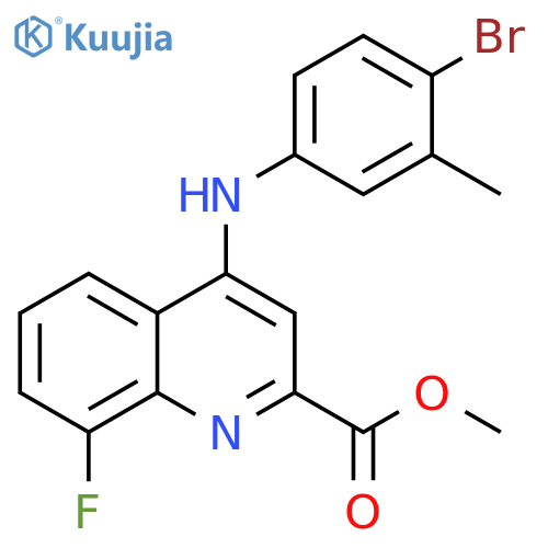 methyl 4-[(4-bromo-3-methylphenyl)amino]-8-fluoroquinoline-2-carboxylate structure